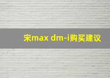 宋max dm-i购买建议